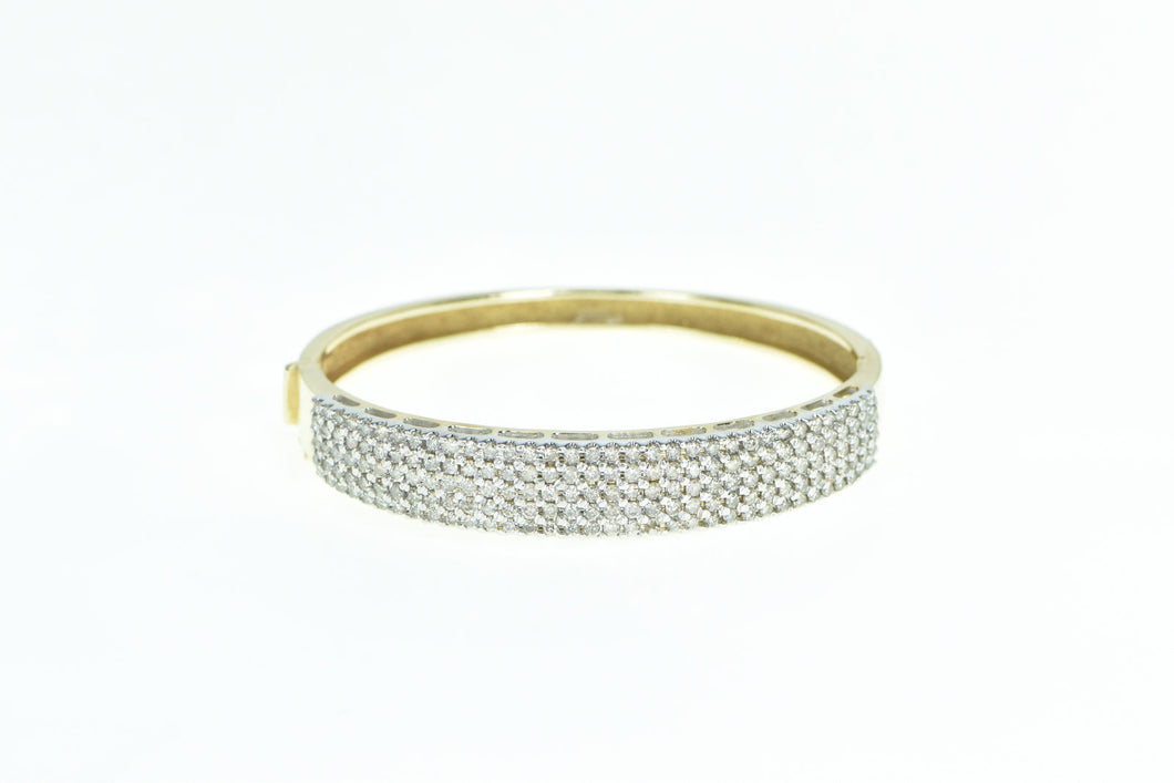 14K 2.55 Ctw Diamond Encrusted Squared Bangle Bracelet 6.75