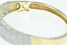 Load image into Gallery viewer, 14K 2.55 Ctw Diamond Encrusted Squared Bangle Bracelet 6.75&quot; Yellow Gold