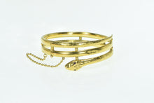 Load image into Gallery viewer, 22K Antique Victorian Snake Serpent Bangle Wrap Bracelet 7.25&quot; Yellow Gold