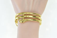 Load image into Gallery viewer, 22K Antique Victorian Snake Serpent Bangle Wrap Bracelet 7.25&quot; Yellow Gold