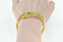 Load image into Gallery viewer, 22K Antique Victorian Snake Serpent Bangle Wrap Bracelet 7.25&quot; Yellow Gold