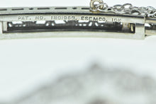 Load image into Gallery viewer, 10K Art Deco Diamond Camphor Glass Filigree Bracelet 6.75&quot; White Gold