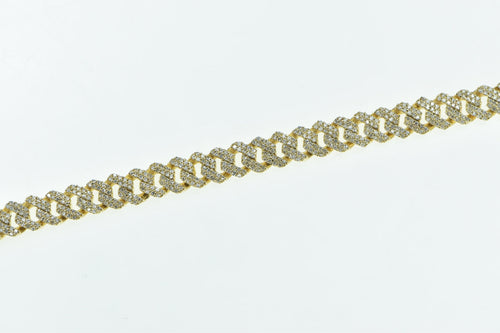 10K 13.48 Ctw Pave Diamond Encrusted Curb Chain Necklace 21.75