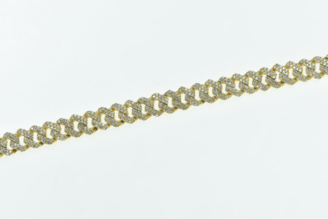 10K 13.48 Ctw Pave Diamond Encrusted Curb Chain Necklace 21.75