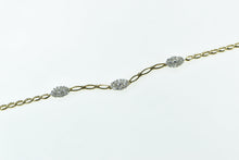 Load image into Gallery viewer, 10K 0.92 Ctw Diamond Oval Cluster Vintage Chain Necklace 16.25&quot; Yellow Gold