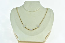 Load image into Gallery viewer, 10K 0.92 Ctw Diamond Oval Cluster Vintage Chain Necklace 16.25&quot; Yellow Gold