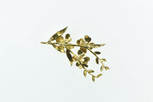 Load image into Gallery viewer, 14K 1960&#39;s Emerald Enamel Flower Vine Branch Pendant Yellow Gold