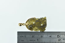 Load image into Gallery viewer, 18K Chinese Carved Moldavite Dragon Statement Pendant Yellow Gold