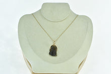 Load image into Gallery viewer, 18K Chinese Carved Moldavite Dragon Statement Pendant Yellow Gold