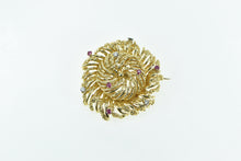 Load image into Gallery viewer, 18K Vintage Tiffany &amp; Co Ruby &amp; Diamond Swirl Twist Pin/Brooch Yellow Gold