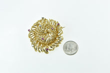 Load image into Gallery viewer, 18K Vintage Tiffany &amp; Co Ruby &amp; Diamond Swirl Twist Pin/Brooch Yellow Gold