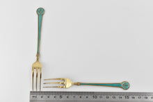 Load image into Gallery viewer, Sterling Silver David Andersen Enamel Fork Set