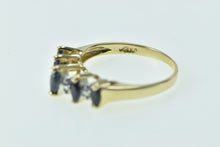 Load image into Gallery viewer, 14K Marquise Sapphire Diamond Wedding Band Ring Yellow Gold