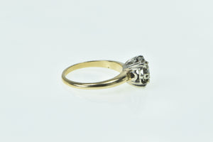 14K 1940's Diamond Squared Cluster Engagement Ring Yellow Gold