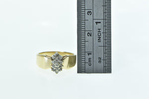 14K Oval Diamond Cluster Vintage Statement Ring Yellow Gold