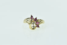 Load image into Gallery viewer, 14K Marquise Ruby Diamond Freeform Cluster Ring Yellow Gold