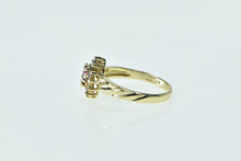 Load image into Gallery viewer, 14K Marquise Ruby Diamond Halo Vintage Ring Yellow Gold