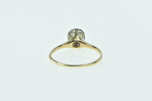 14K 1940's 0.21 Ctw Diamond Round Engagement Ring Yellow Gold