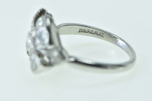 Platinum 1930's 0.25 Ctw Diamond Bow Engagement Ring