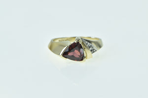 10K Trillion Garnet Diamond Accent Vintage Ring Yellow Gold