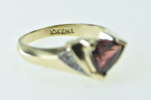 10K Trillion Garnet Diamond Accent Vintage Ring Yellow Gold