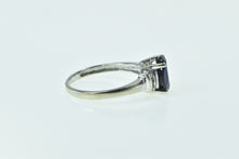 Load image into Gallery viewer, 10K Oval Syn. Sapphire Diamond Accent Vintage Ring White Gold