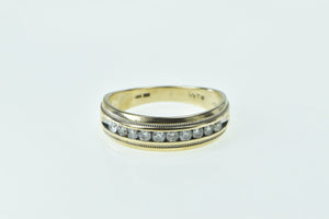 10K 0.40 Ctw Diamond Classic Men's Wedding Band Ring Yellow Gold