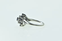 Load image into Gallery viewer, 10K Sapphire Diamond Halo Vintage Statement Ring White Gold