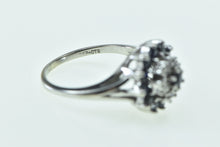 Load image into Gallery viewer, 10K Sapphire Diamond Halo Vintage Statement Ring White Gold