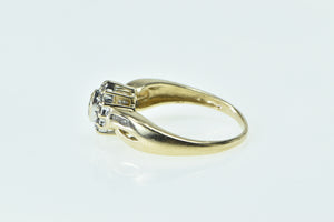 10K Vintage Diamond Cluster Statement Fashion Ring Yellow Gold