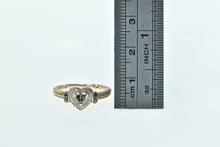 Load image into Gallery viewer, 10K Sapphire Diamond Heart Love Symbol Promise Ring Rose Gold