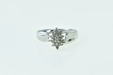 Load image into Gallery viewer, 10K Oval Vintage Diamond Cluster Statement Ring White Gold