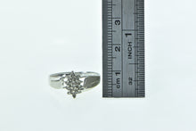 Load image into Gallery viewer, 10K Oval Vintage Diamond Cluster Statement Ring White Gold