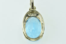 Load image into Gallery viewer, 10K Oval Blue Topaz Vintage Fashion Statement Pendant Yellow Gold