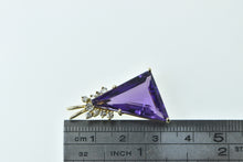 Load image into Gallery viewer, 14K Trillion Amethyst Diamond Accent Statement Pendant Yellow Gold