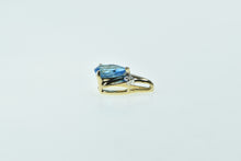 Load image into Gallery viewer, 10K Pear Blue Topaz Diamond Accent Fashion Pendant Yellow Gold