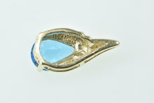 Load image into Gallery viewer, 10K Pear Blue Topaz Diamond Accent Fashion Pendant Yellow Gold