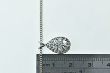 Load image into Gallery viewer, 14K 0.56 Ctw Tear Drop Diamond Cluster Pendant Necklace 21.75&quot; White Gold