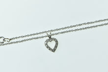 Load image into Gallery viewer, 14K Diamond Heart Love Symbol Classic Chain Necklace 17.75&quot; White Gold