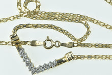 Load image into Gallery viewer, 14K Diamond Chevron Vintage Squared Chain Necklace 17&quot; Yellow Gold