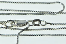 Load image into Gallery viewer, 14K 0.9mm Square Link Classic Vintage Box Chain Necklace 16&quot; White Gold