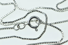 Load image into Gallery viewer, 14K 0.6mm Box Chain Vintage Square Link Necklace 18.25&quot; White Gold