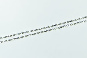 14K 1.8mm Cable Link Bar Fashion Chain Necklace 16" White Gold