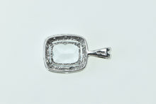 Load image into Gallery viewer, 10K Faceted Aquamarine Diamond Halo Vintage Pendant White Gold