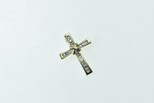 Load image into Gallery viewer, 10K Vintage Diamond Cross Christian Faith Pendant Yellow Gold