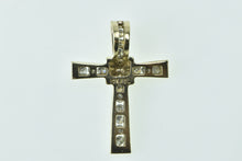 Load image into Gallery viewer, 10K Vintage Diamond Cross Christian Faith Pendant Yellow Gold