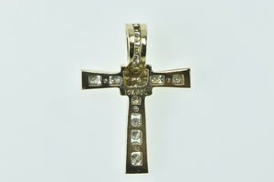 10K Vintage Diamond Cross Christian Faith Pendant Yellow Gold