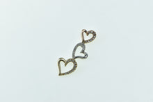 Load image into Gallery viewer, 10K Tri Color Sterling Silver Diamond Heart Love Pendant Yellow Gold