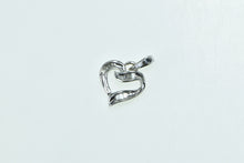 Load image into Gallery viewer, 10K Baguette Diamond Heart Love Symbol Pendant White Gold