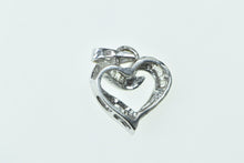 Load image into Gallery viewer, 10K Baguette Diamond Heart Love Symbol Pendant White Gold